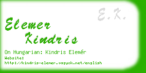elemer kindris business card